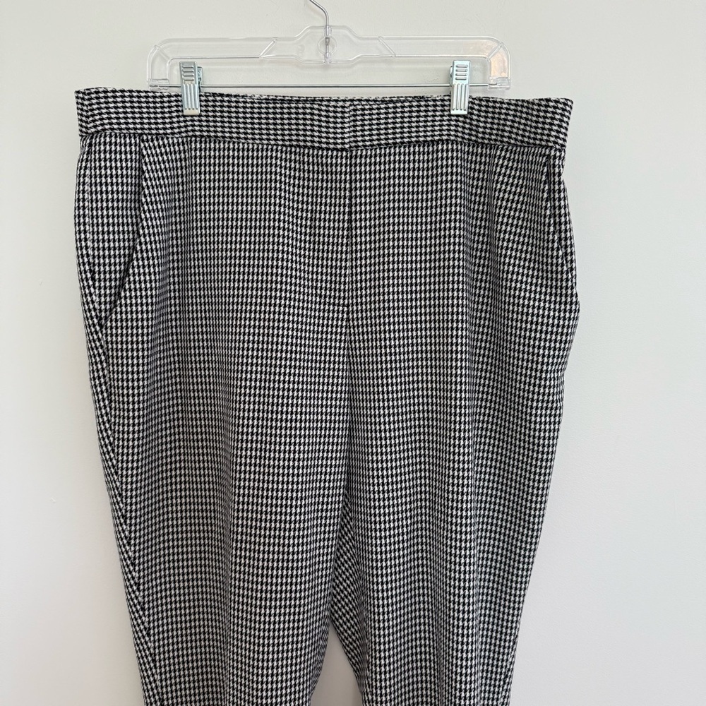 Preston & York Pants Women 16 Casual Pockets Houndstooth Pattern Black White - Picture 3 of 10